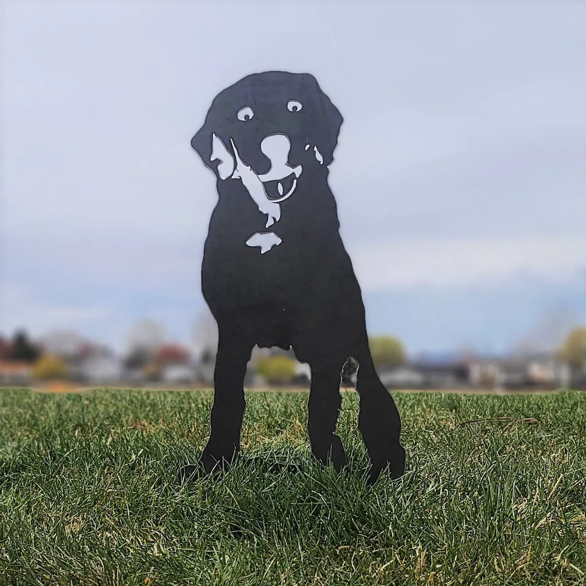 Labrador Retriever Metal Dog Silhouette Garden Yard Decoration-Jessemade AU
