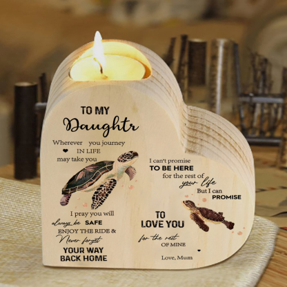 To My Daughter Wooden Heart Candle Holder "love you for the rest of mine"-Jessemade AU