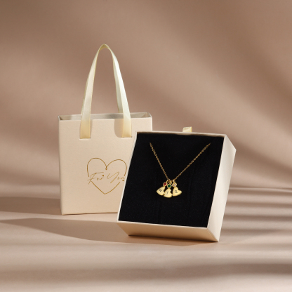 Personalised Heart Pendant Necklace Custom 5 Letters & 5 Birthstones Necklace Gifts for Her-Jessemade AU