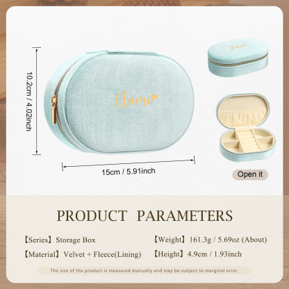 Personalised Name Jewelry Storage Box Zipper Custom Travel Jewelry Box Gifts for Ladies Girls-Jessemade AU