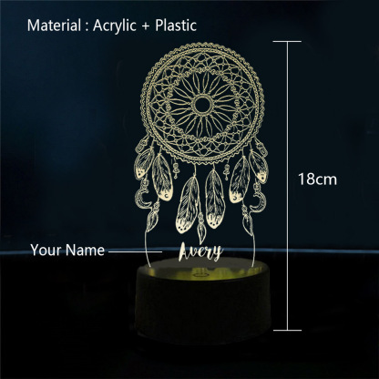 Personalised Dream Catcher Night Light Custom Name Gifts For Kids-Jessemade AU
