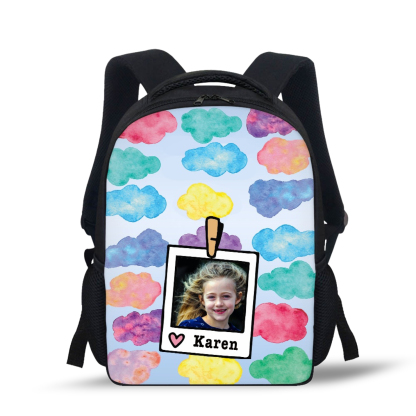Personalised School Bag Custom Name And Photo Schoolbag Clound Backpack for Kids-Jessemade AU