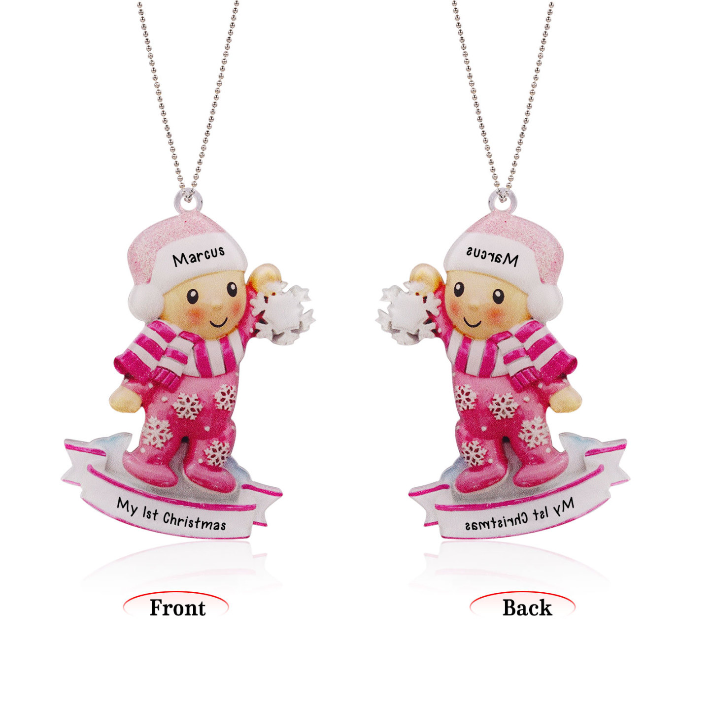 My First Christmas Personalised Acrylic Christmas Ornament Customised Name & Text Hanging Ornaments Christmas Gift for Boys Girls Babies-Jessemade AU