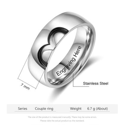 Personalised Couple Ring Engrave Love Message Matching Rings Gift for Couple Friends BBF-Jessemade AU