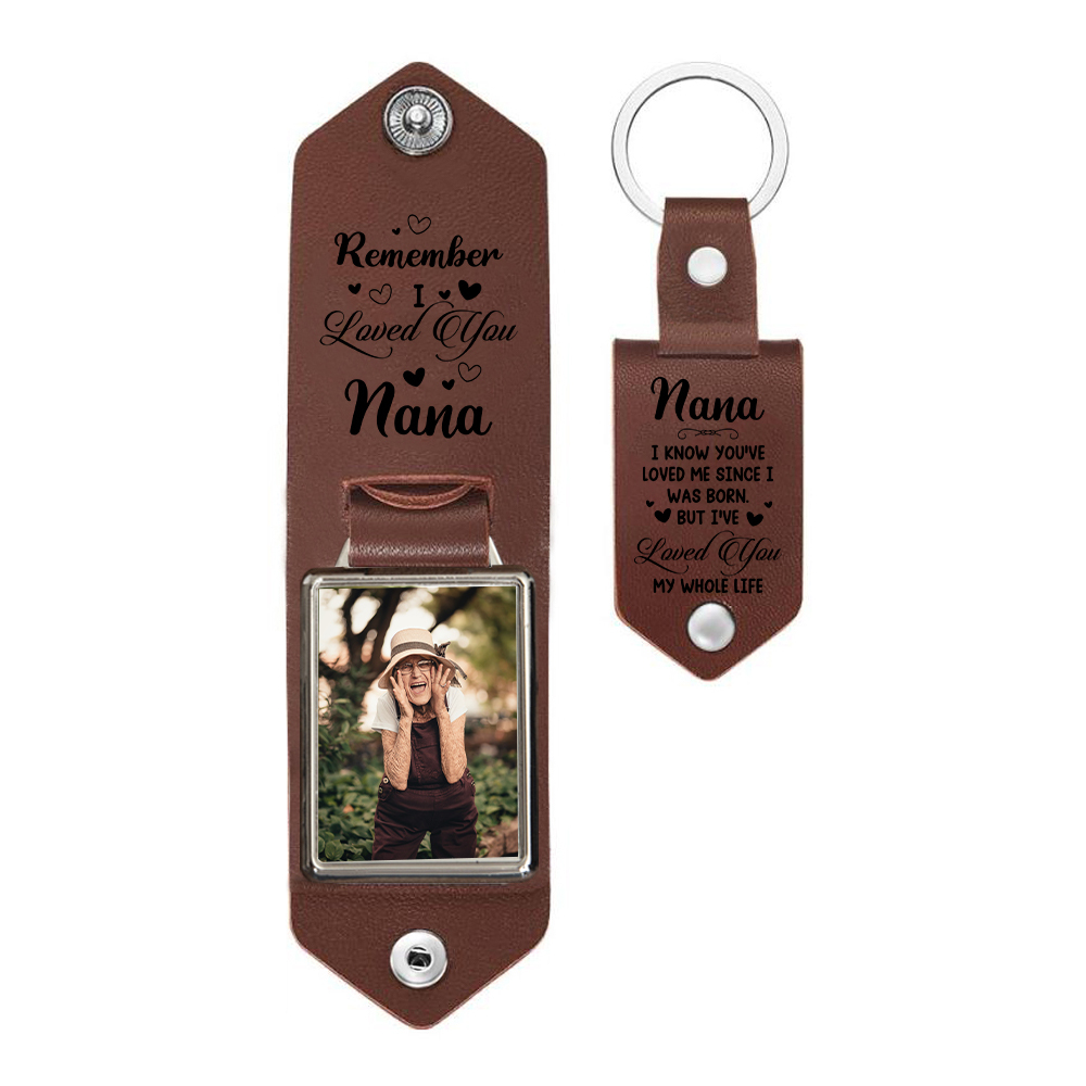 Personalised Photo Keychain Leather Keychain Gifts for Grandma - Remember I Loved You, Nana-Jessemade AU