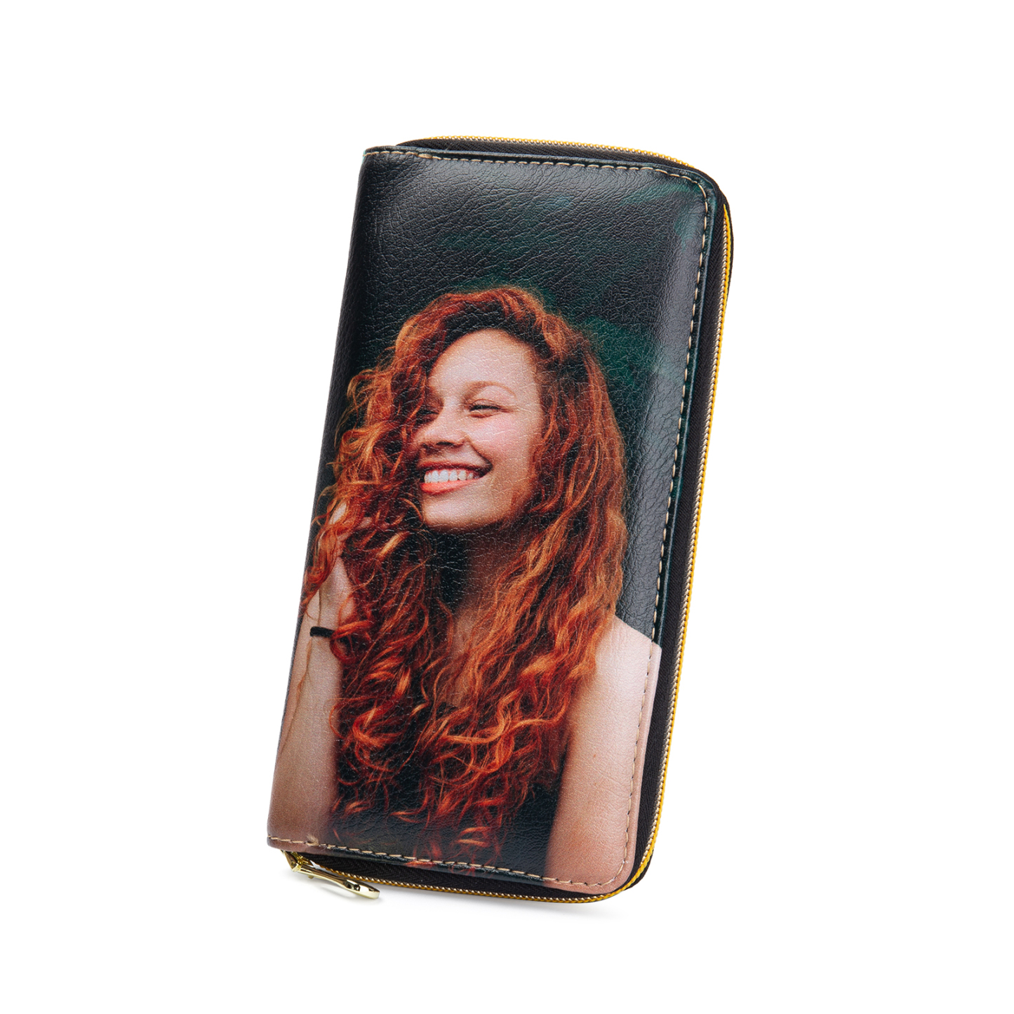 Long Purse Personalised Butterfly Leather Wallet Engraved 1 Photo Zip Wallet Gifts for Her-Jessemade AU