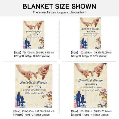 Personalised Couple Blanket Finger Gesture Promise Blanket-Jessemade AU