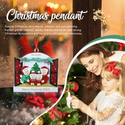 4 Names - Personalised Wooden Christmas Ornaments Customised Text & Date Xmas Decor Gifts for Family Friends-Jessemade AU