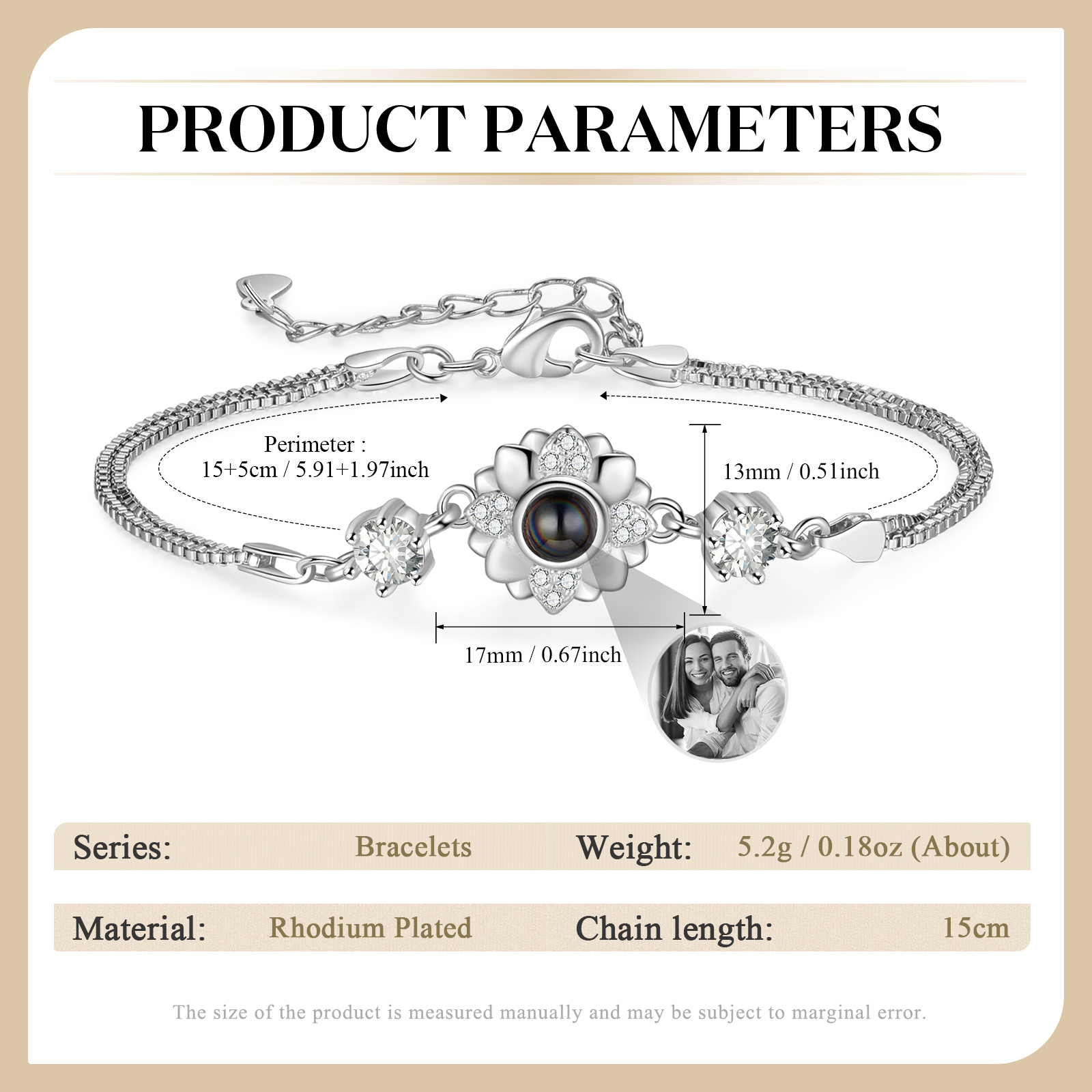 Personalised Projection Bracelet Custom Photo Bracelet Adjustable Bracelet Creative Gift for Her-Jessemade AU