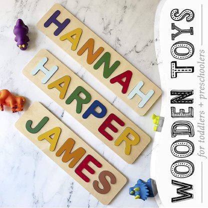 Personalised Kid's Wooden Name Alphabet Puzzle Toy for Toddlers Early Learning Child Toy-Jessemade AU