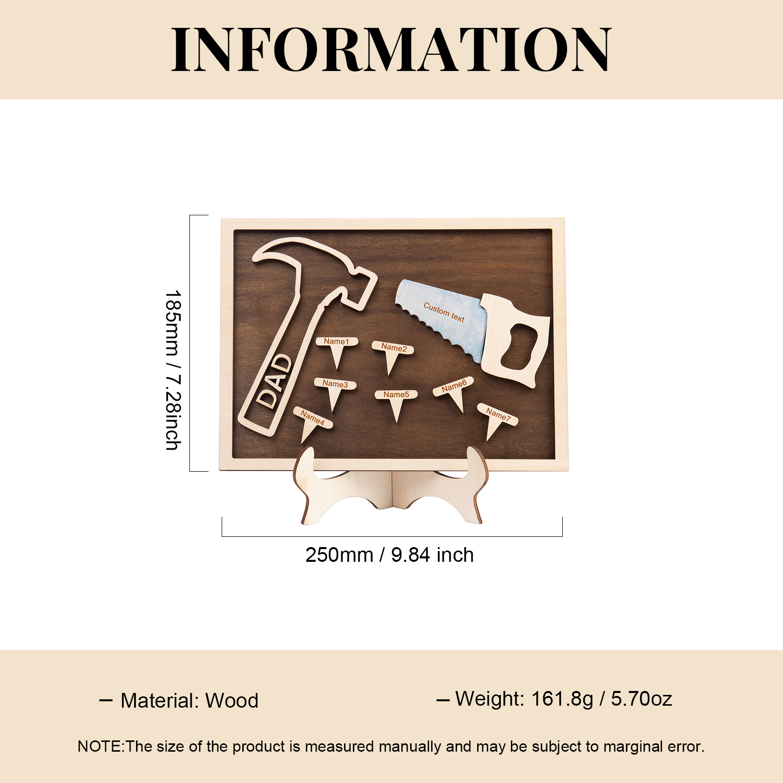 Dad Tool Set Wood Signs Custom 7 Names Father’s Day Handyman Construction Dad Sign-Jessemade AU