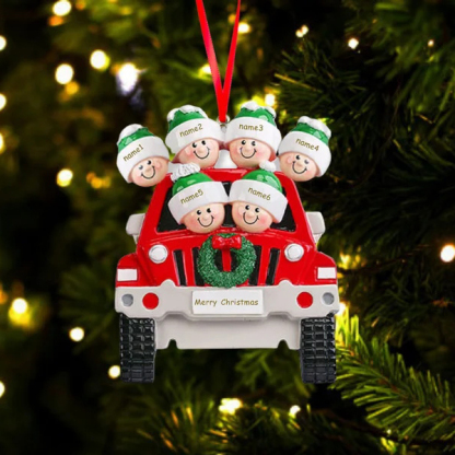 Personalised Family Car Christmas Tree Ornament with 6 Names Xmas Ornaments-Jessemade AU