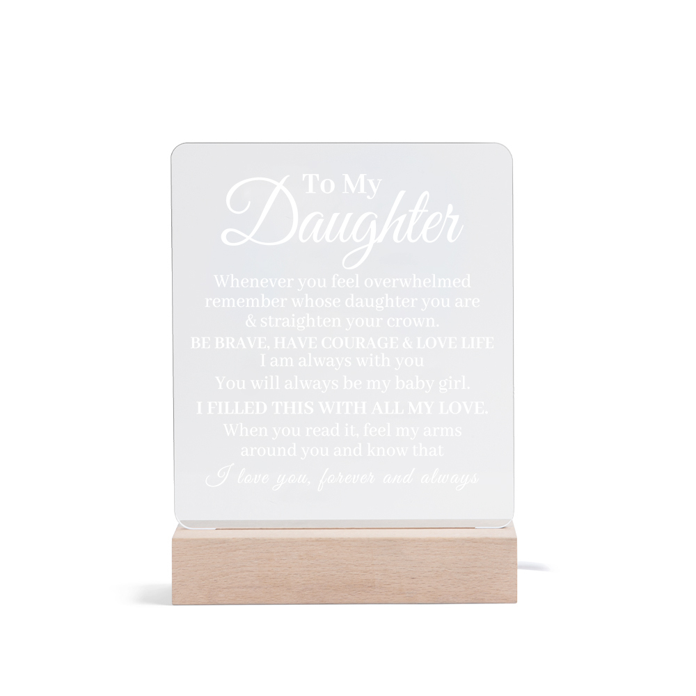 To My Daughter Acrylic Night Light "I Filled This With All My Love" LED Lamp Heartwarming Gifts-Jessemade AU