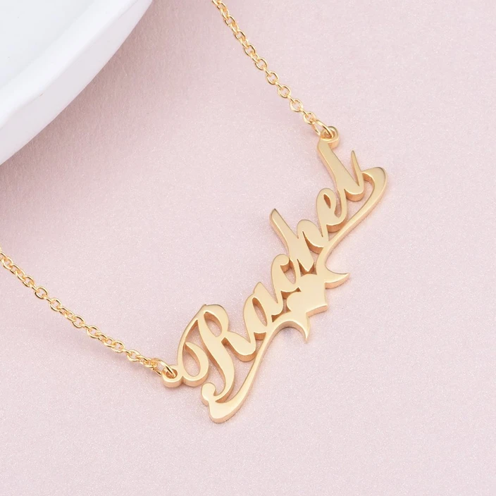 Personalised Heart Necklace Custom 1 Name Necklace Gift For Women-Jessemade AU