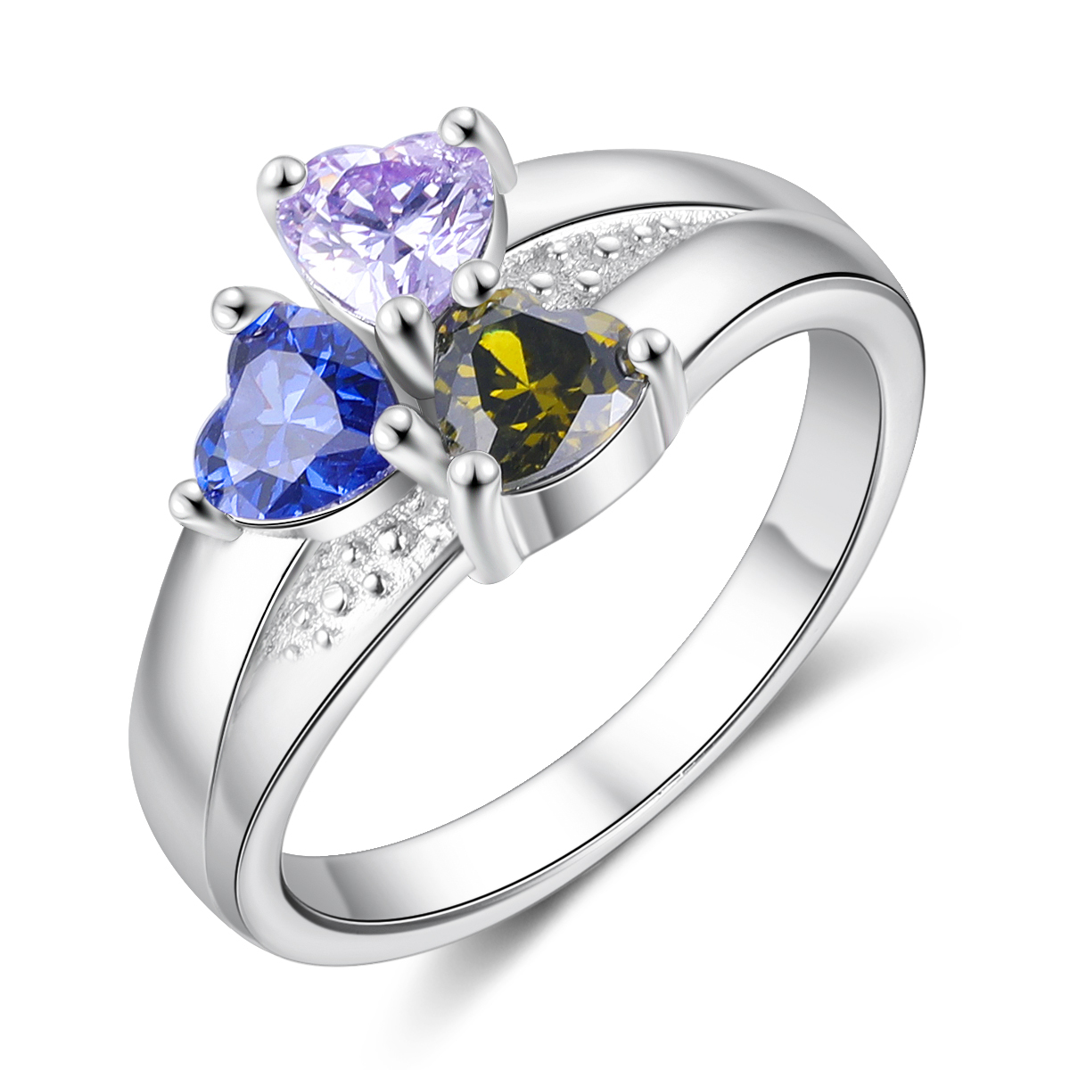 Personalised 3 Birthstones Mothers Ring With Names Gifts For Her-Jessemade AU
