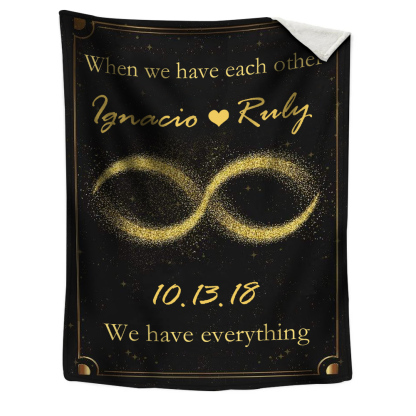 Personalised Couple Blanket Custom 2 Names  & Date Blanket Gift for Him/Her - When We Have Each Other, We Have Everything-Jessemade AU
