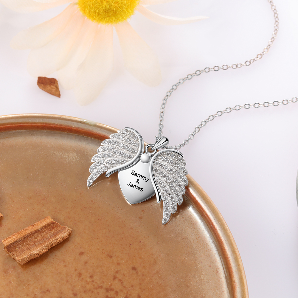 Personalised Angel Wings Women's Necklace-Jessemade AU