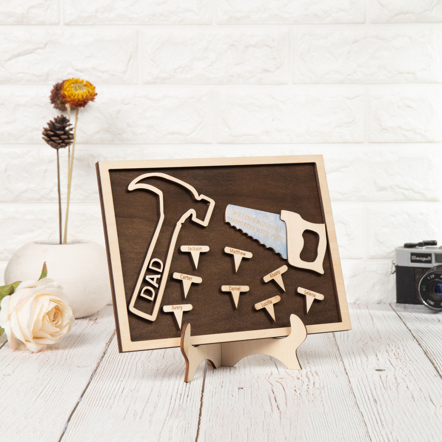 Dad Tool Set Wood Signs Custom 8 Names Father’s Day Handyman Construction Dad Sign-Jessemade AU