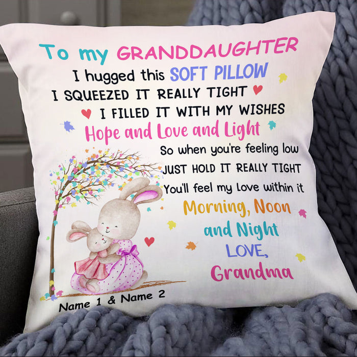 I Filled It With My Wishes, Rabbit Short Plush Pillow Case Easter Gifts For Granddaughter-Jessemade AU