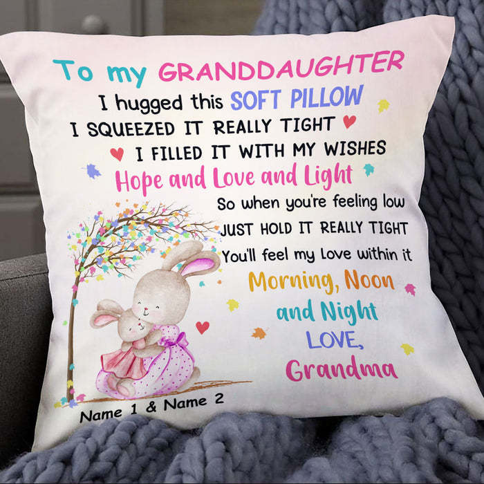 I Filled It With My Wishes, Rabbit Short Plush Pillow Case Easter Gifts For Granddaughter-Jessemade AU