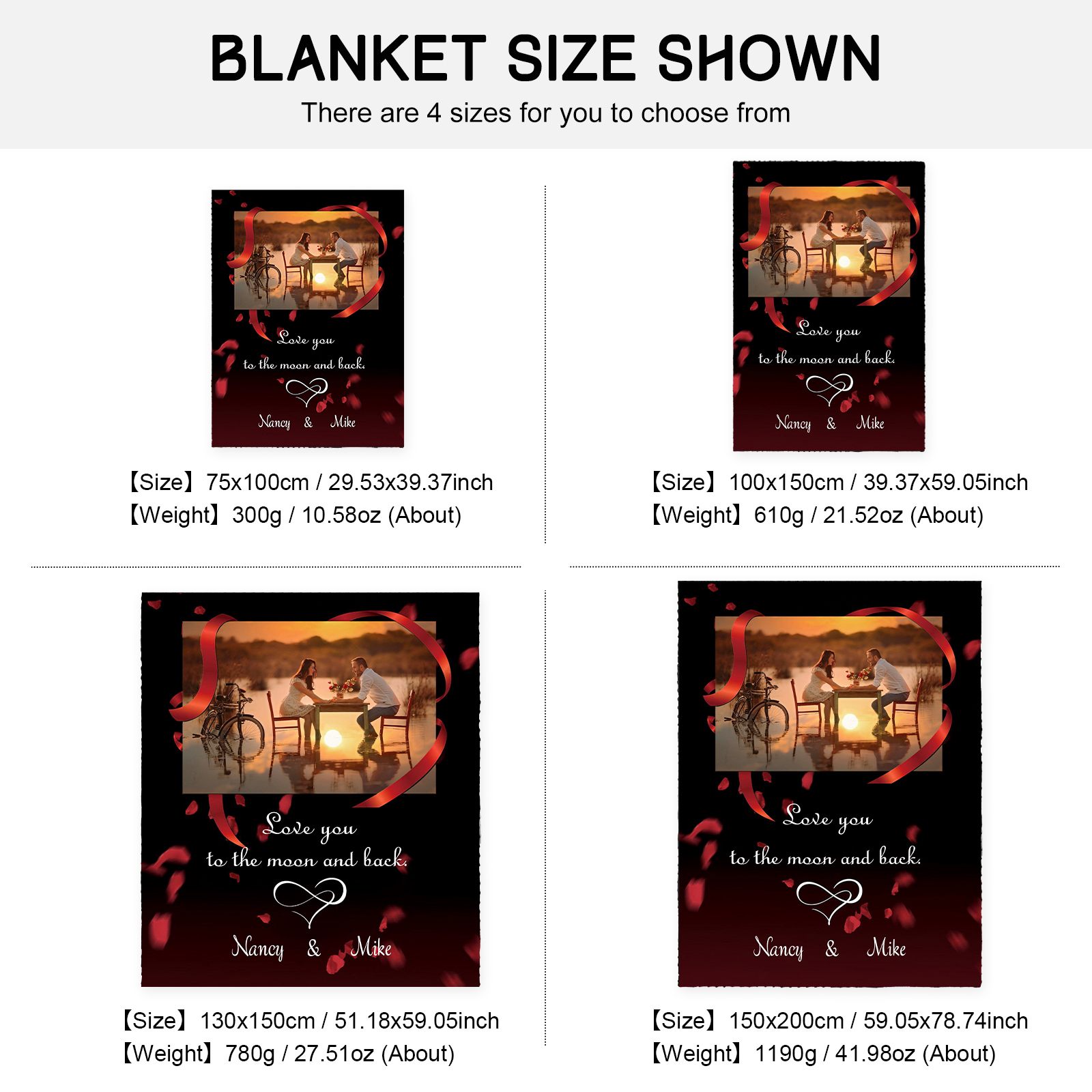 Personalised Couple Blanket Custom Photo Romantic Gift For Her-Jessemade AU