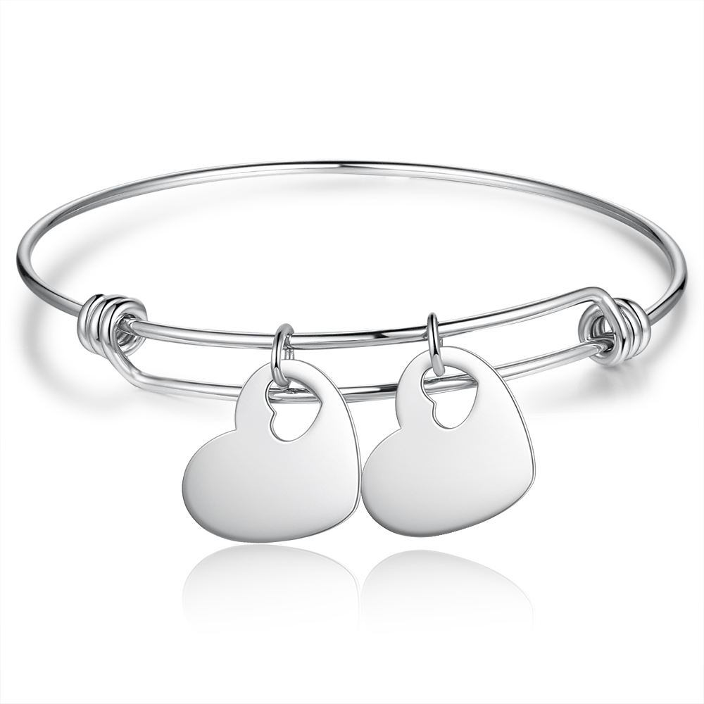 Jessemade Personalised 2 Names-Hearts Bracelet For Her-Jessemade AU