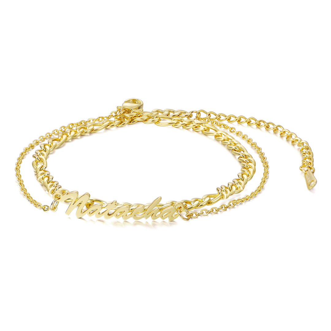 Double Stranded-Personalised Name Anklet For Her-Jessemade AU
