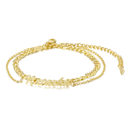 Double Stranded-Personalised Name Anklet For Her-Jessemade AU