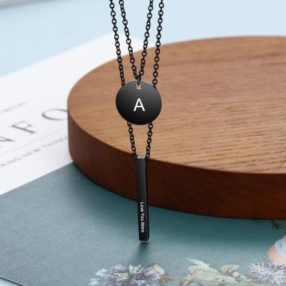 Personalised A-Z Letter Initial Vertical Bar Necklace-Jessemade AU