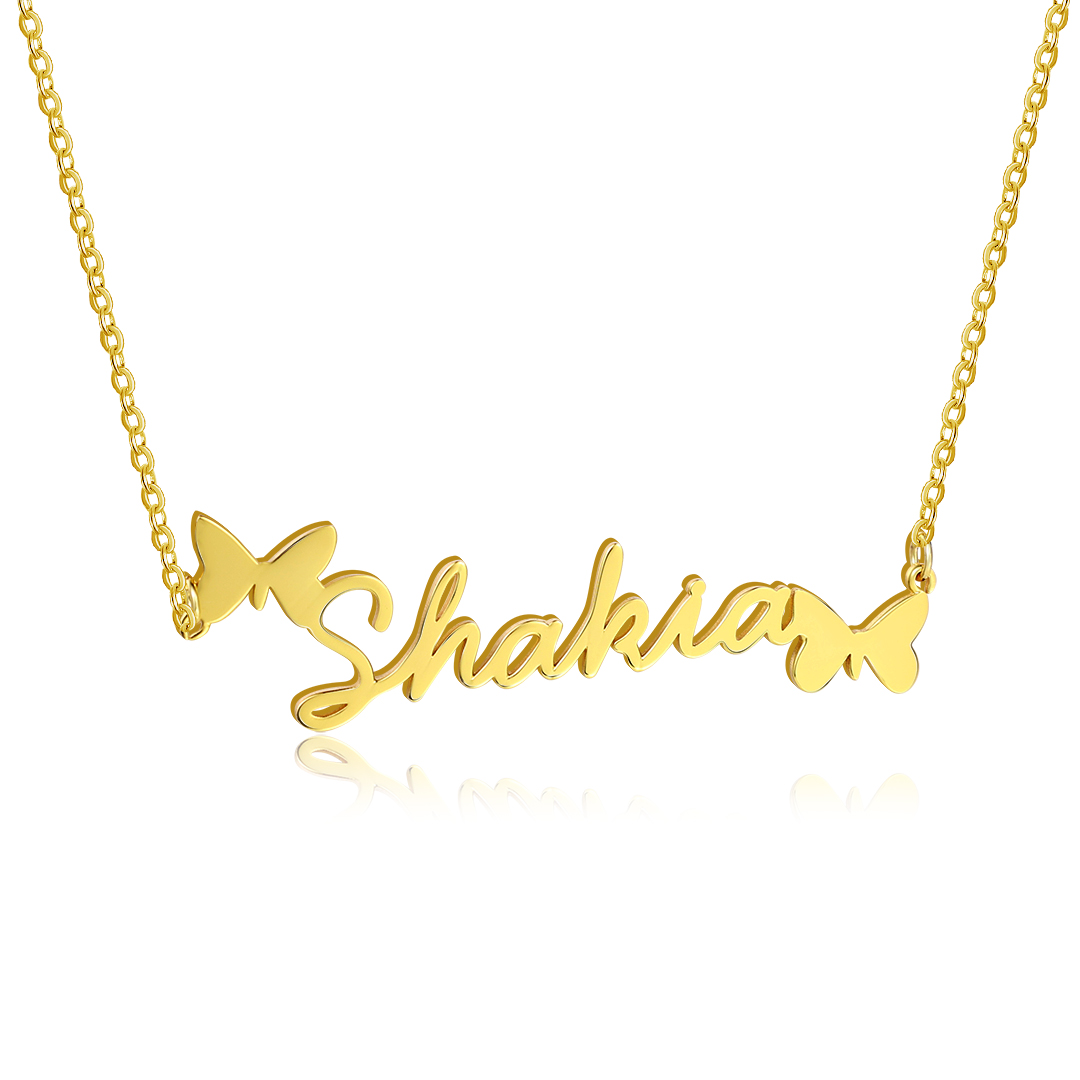 Personalised Butterfly Necklace Custom 1 Name Necklace Gift For Women-Jessemade AU