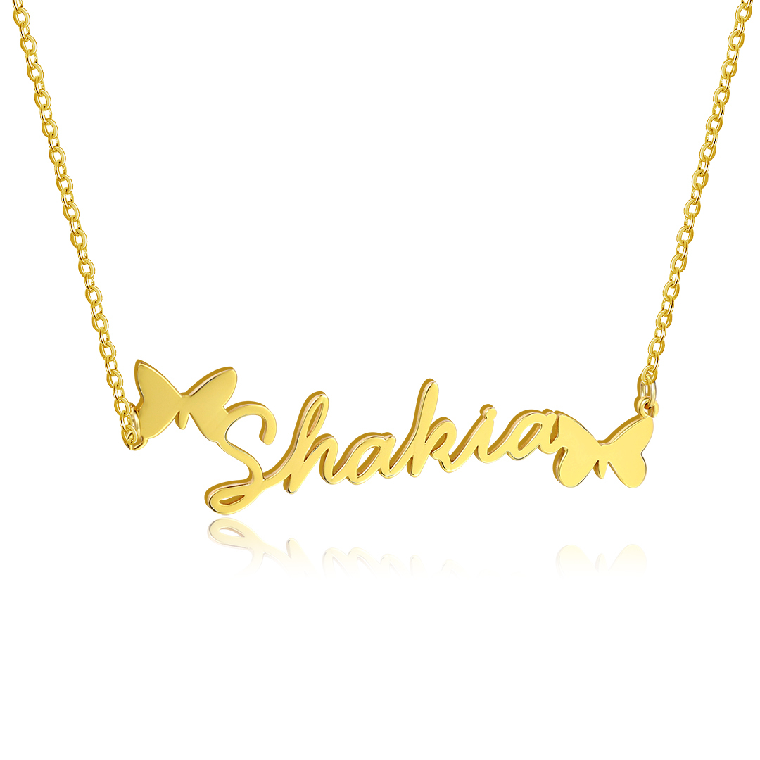 Personalised Butterfly Necklace Custom 1 Name Necklace Gift For Women-Jessemade AU