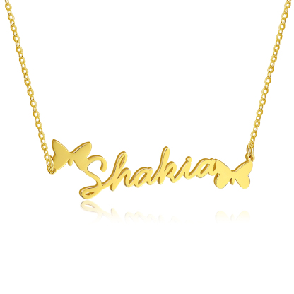 Personalised Butterfly Necklace Custom 1 Name Necklace Gift For Women-Jessemade AU