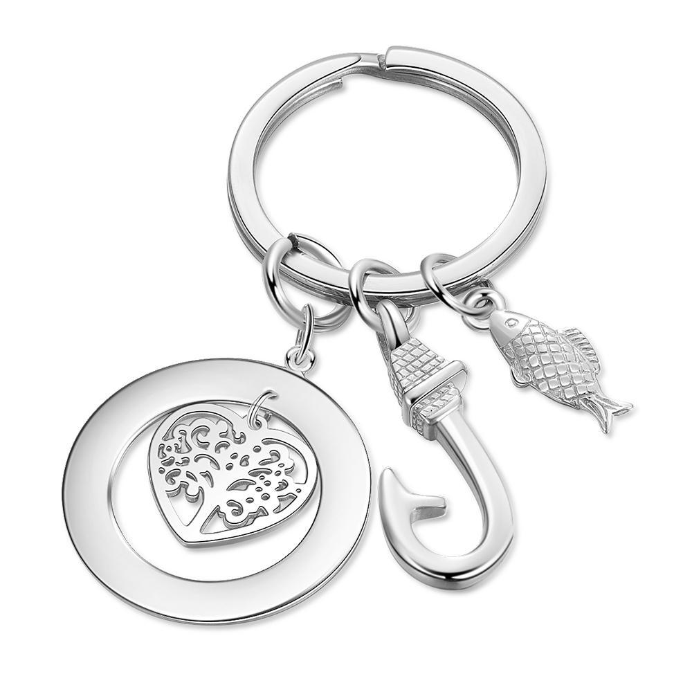 Personalised Family Tree Keychain Engraved 4 Names Gifts For Mother-Jessemade AU