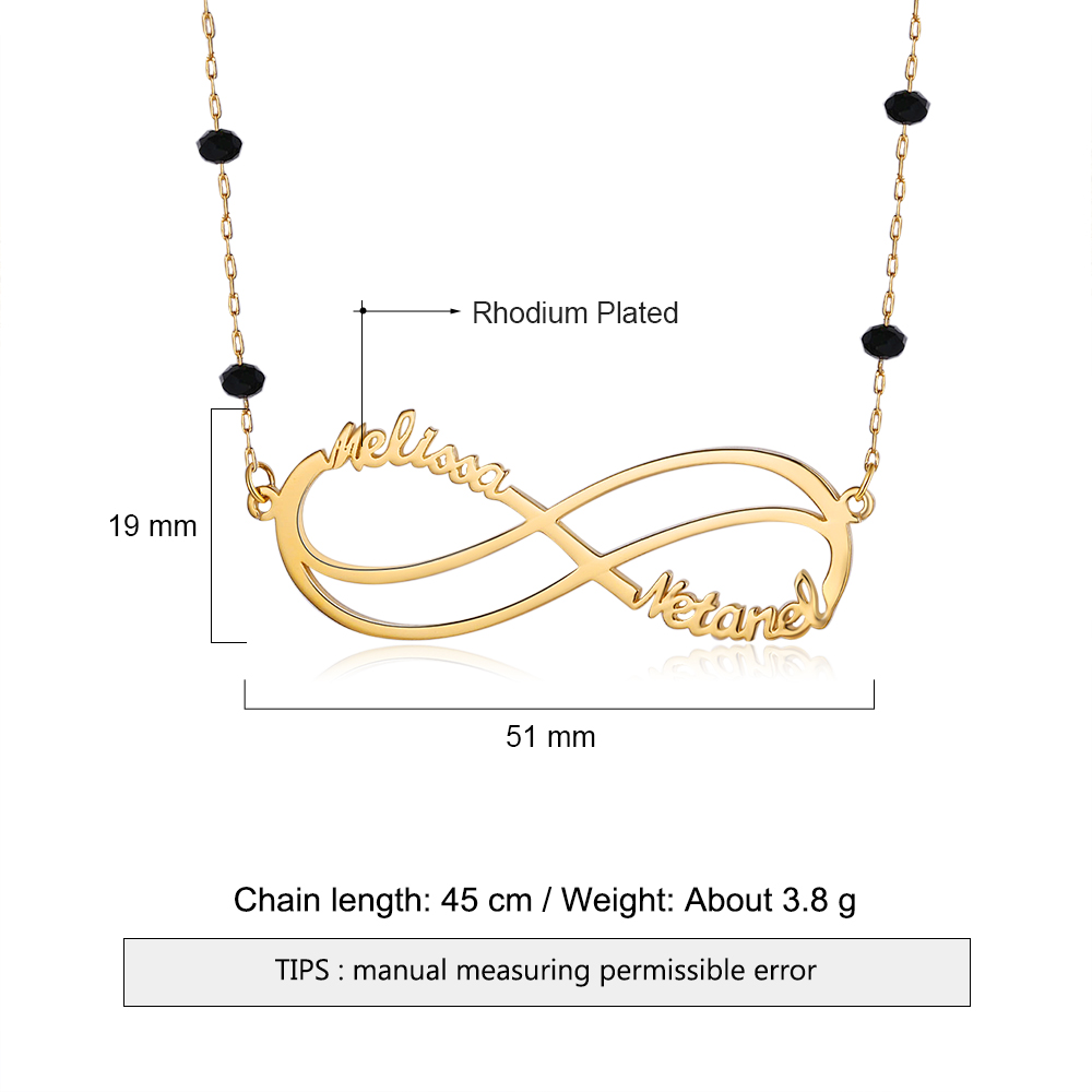 Personalised Infinity Necklace Custom 2 Names Necklace Gift For Women-Jessemade AU