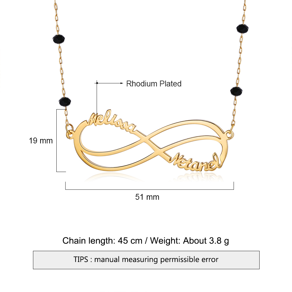 Personalised Infinity Necklace Custom 2 Names Necklace Gift For Women-Jessemade AU