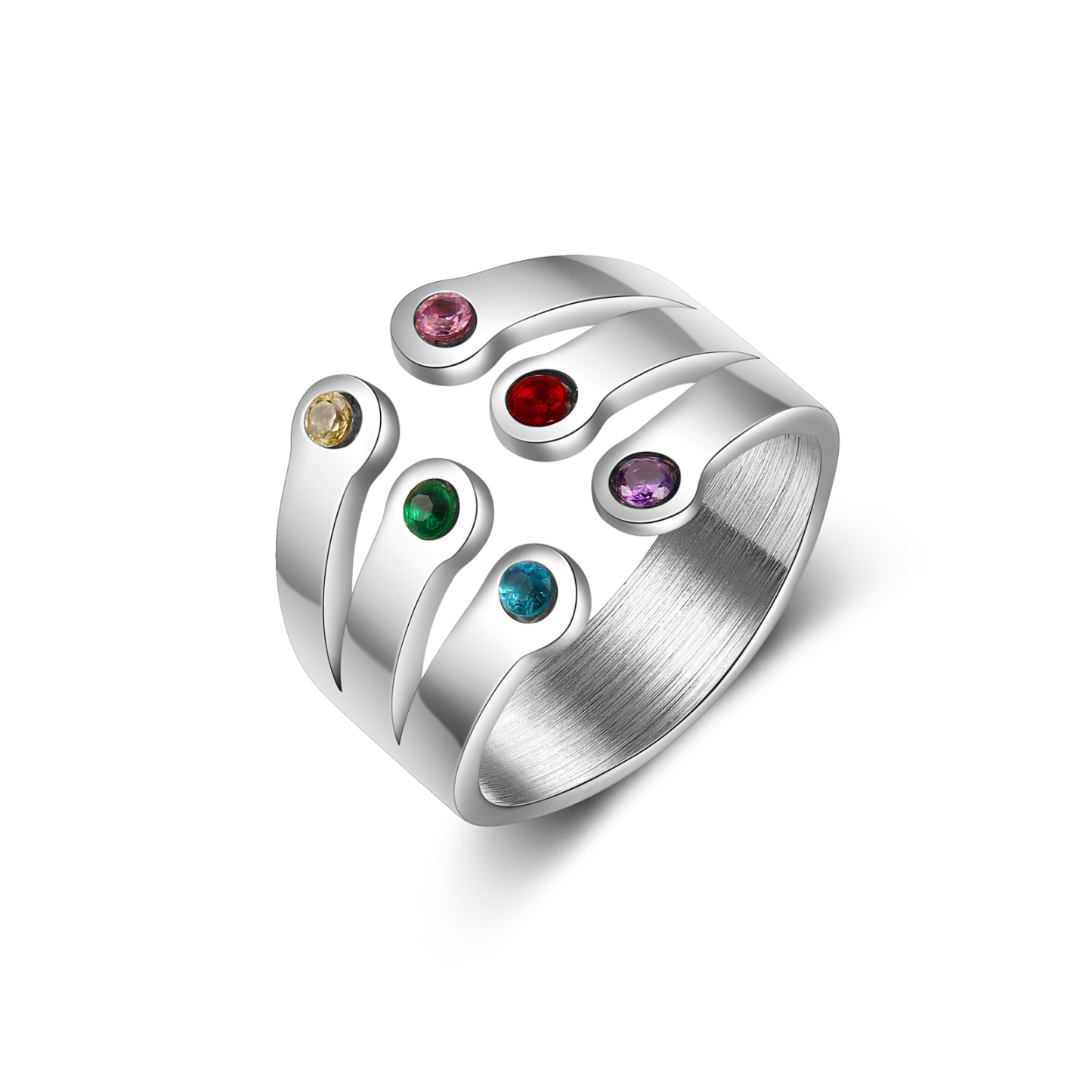 Personalised Family Name Ring With 6 Birthstones Ring Gifts for Her-Jessemade AU