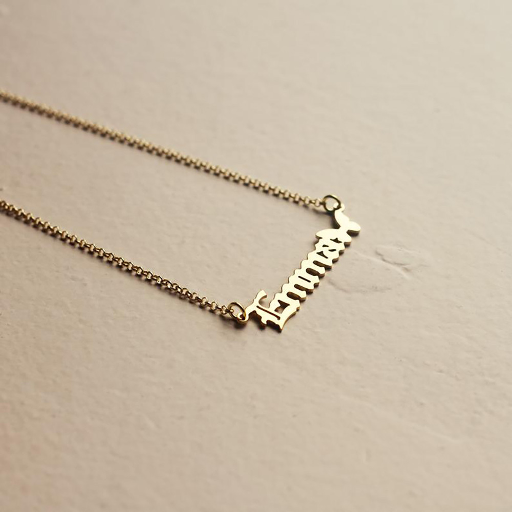 Personalised Butterfly Necklace Custom 1 Name Necklace Gift For Women-Jessemade AU