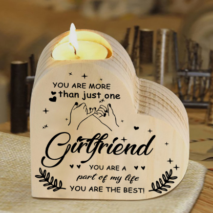 To My Girlfriend Heart Candle Holder Wooden Pinky Swear Candlesticks - You Are More Than Just One Girlfriend-Jessemade AU