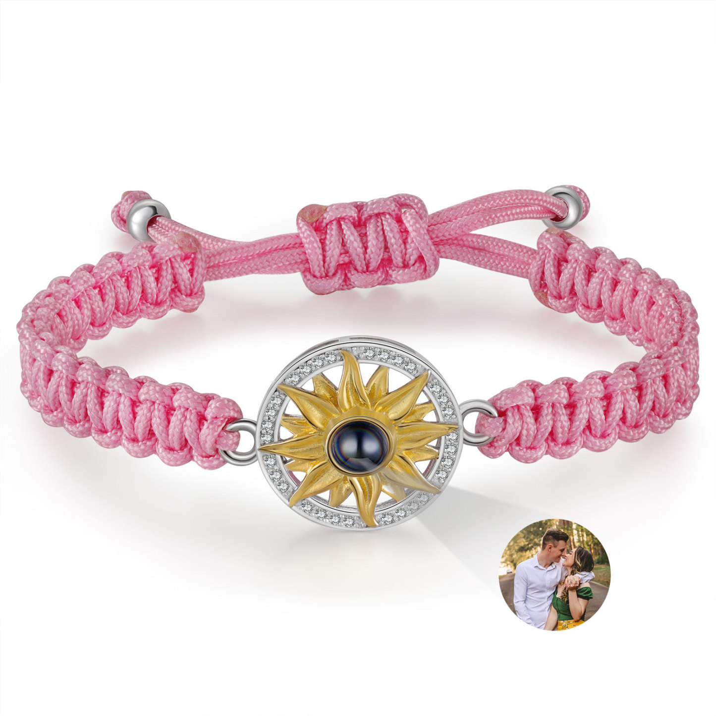 Personalised Projection Weave Bracelet Customised Colourful Photo Bracelet Adjustable Bracelet Personalised Gift for Couples-Jessemade AU