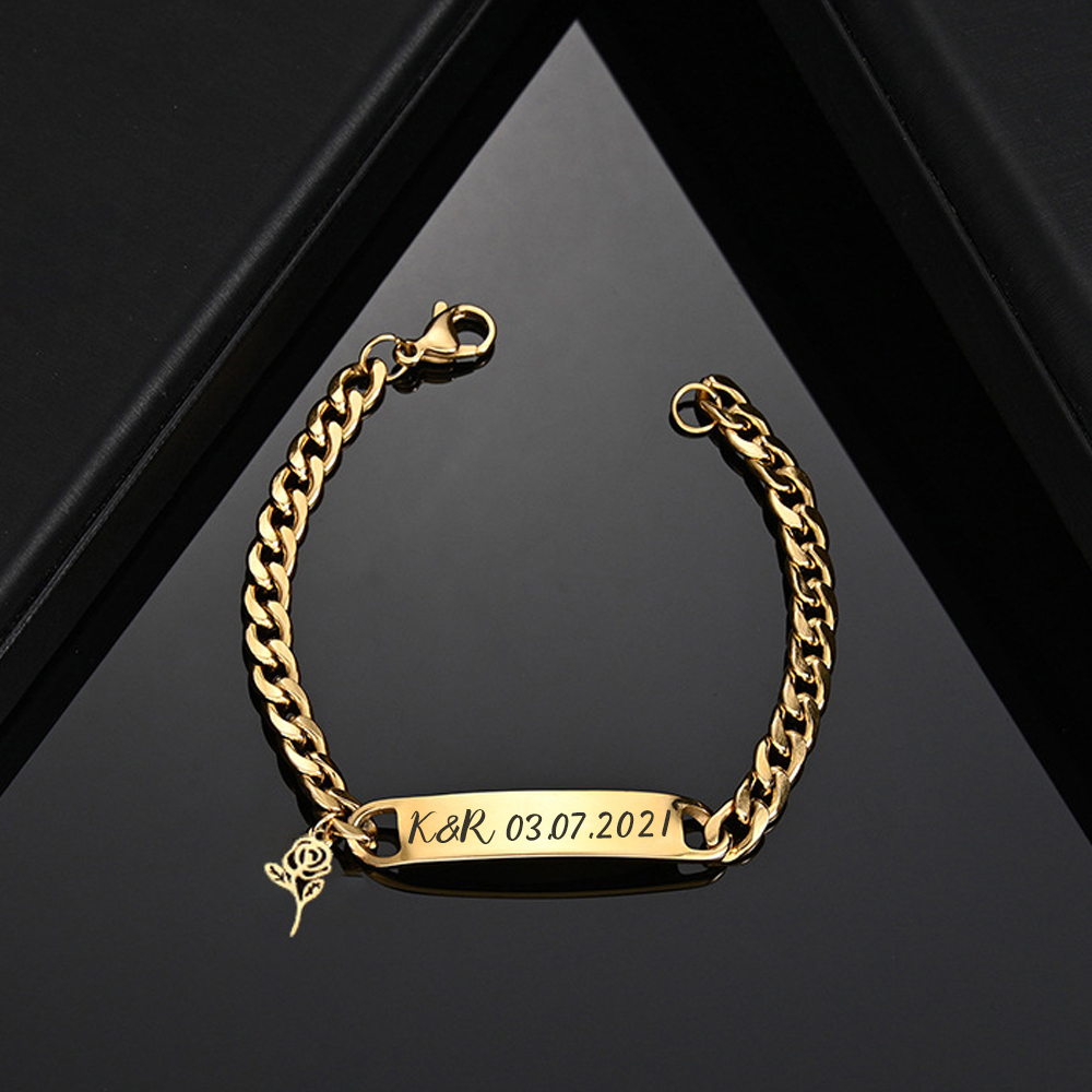 Personalised Name Bracelet Rose Bracelet Customised Child Bracelet Baby Gift-Jessemade AU