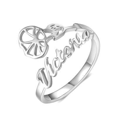 Personalised September Birth Flower Ring With Name Gifts For Her-Jessemade AU
