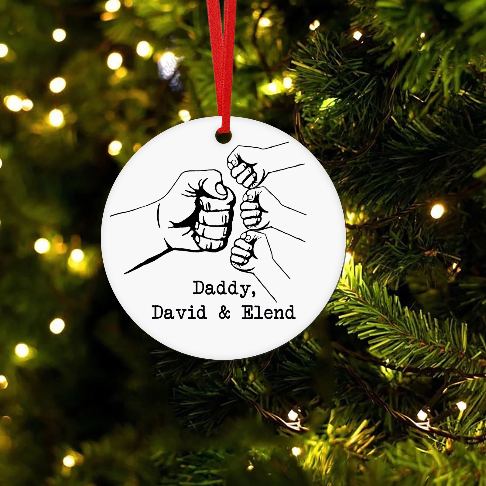 Personalised Christmas Tree Ornaments Wooden Fist Signs Christmas Pendant Custom Text Gifts for Family Friends-Jessemade AU