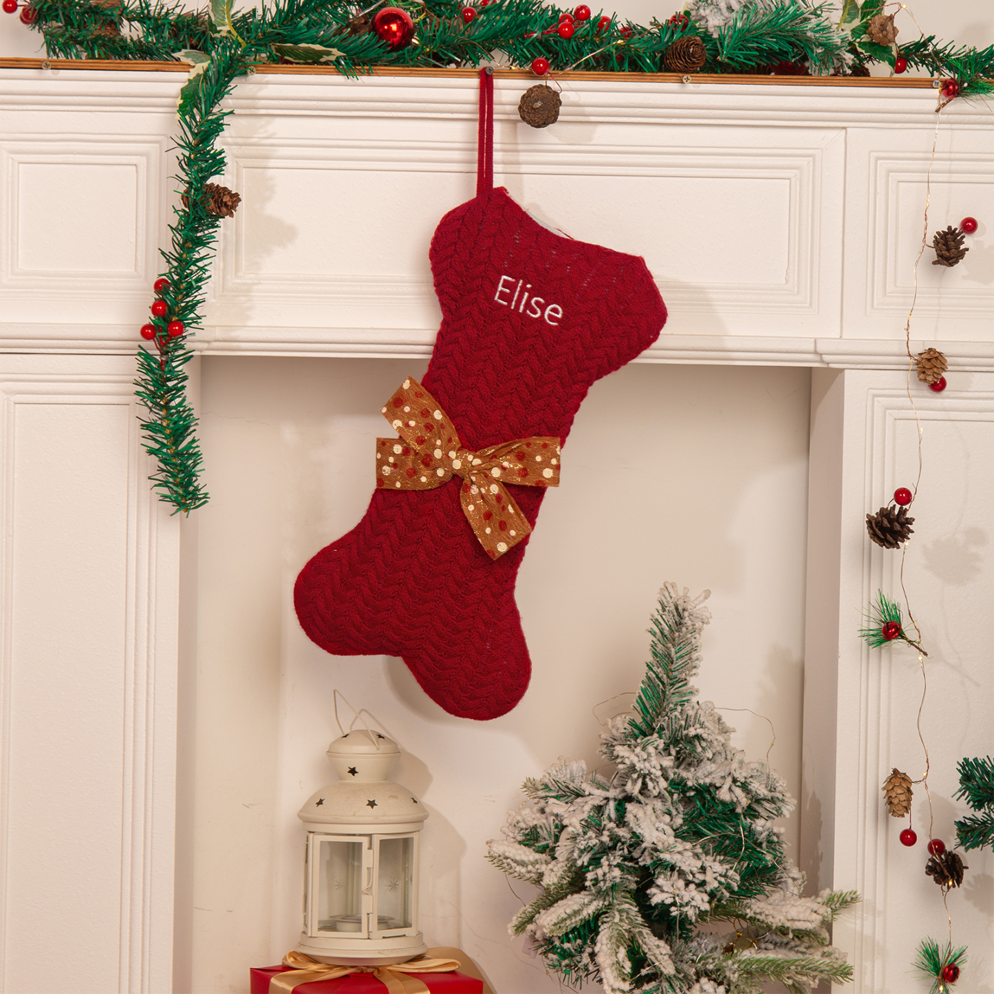 Personalised Christmas Stockings Ornaments Dog Bone Christmas Stockings Custom 1 Name Gifts for Family Friends-Jessemade AU