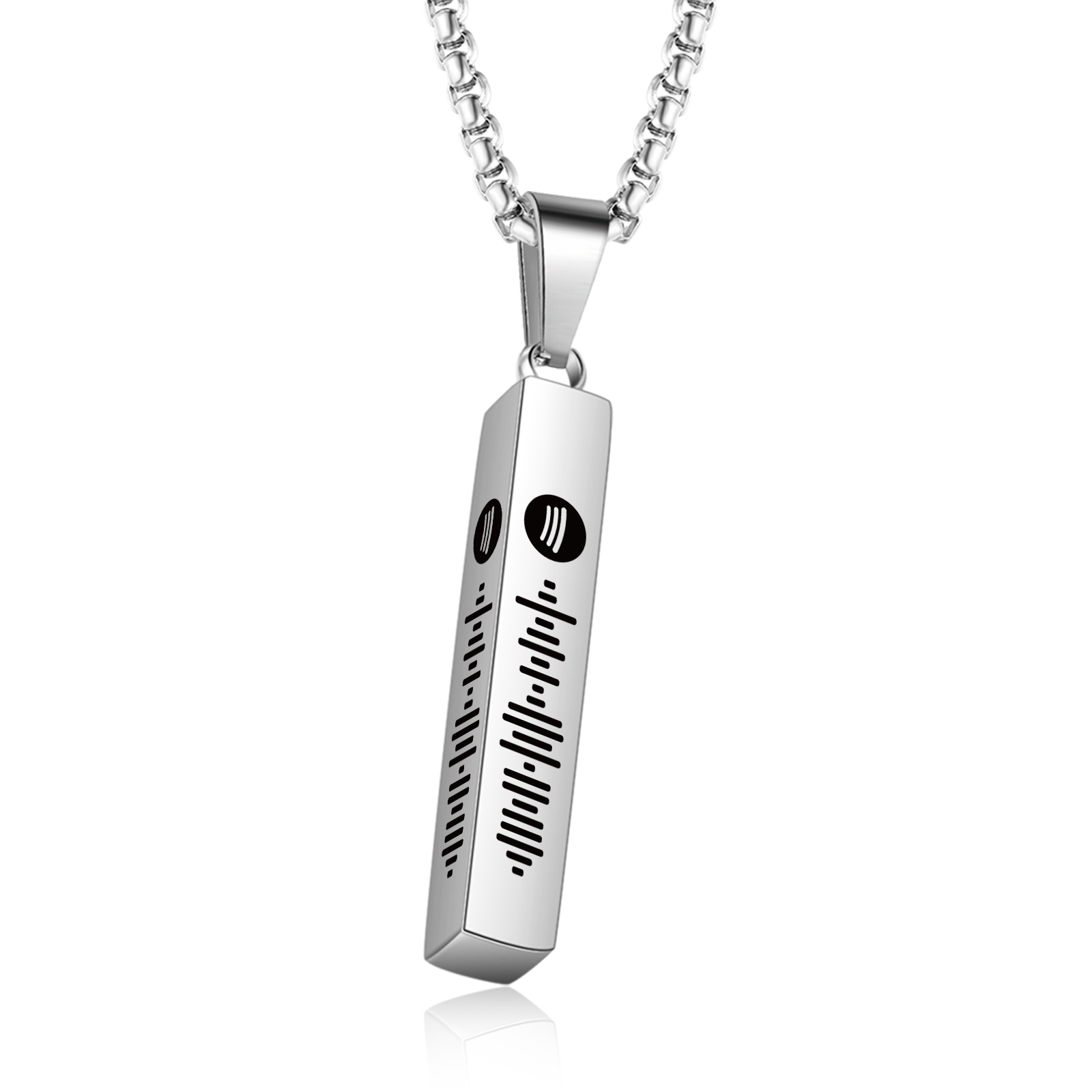 Personalised 3D Vertical Bar Necklace Customised Music Spotify Code Necklace for Her Him-Jessemade AU