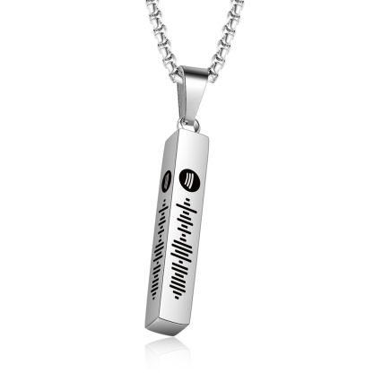 Personalised 3D Vertical Bar Necklace Customised Music Spotify Code Necklace for Her Him-Jessemade AU