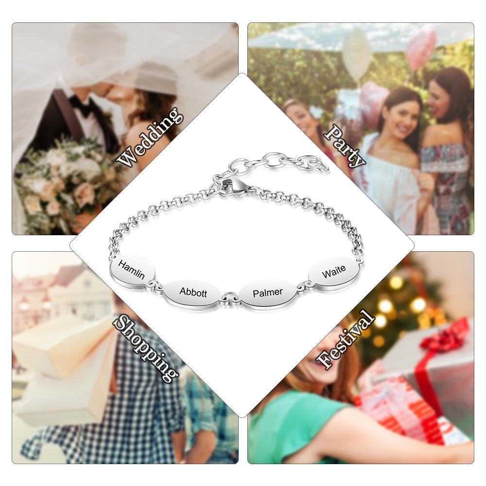 Personalised Bracelet  With 4 Names Bracelet-Jessemade AU