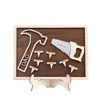 Dad Tool Set Wood Signs Custom 7 Names Father’s Day Handyman Construction Dad Sign-Jessemade AU
