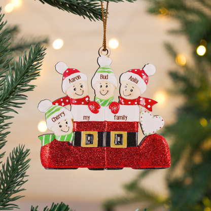 5 Names - Custom Text & Name Xmas Pendant Personalised Wooden Christmas Ornaments Gifts for Family-Jessemade AU