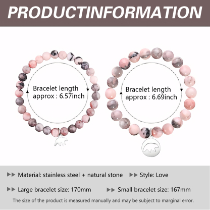 2 Pcs Bracelet Set Bear Pendant Adjustable Bracelets with Message Card Gifts for Her - Mother and Daughter Never Truly Apart-Jessemade AU