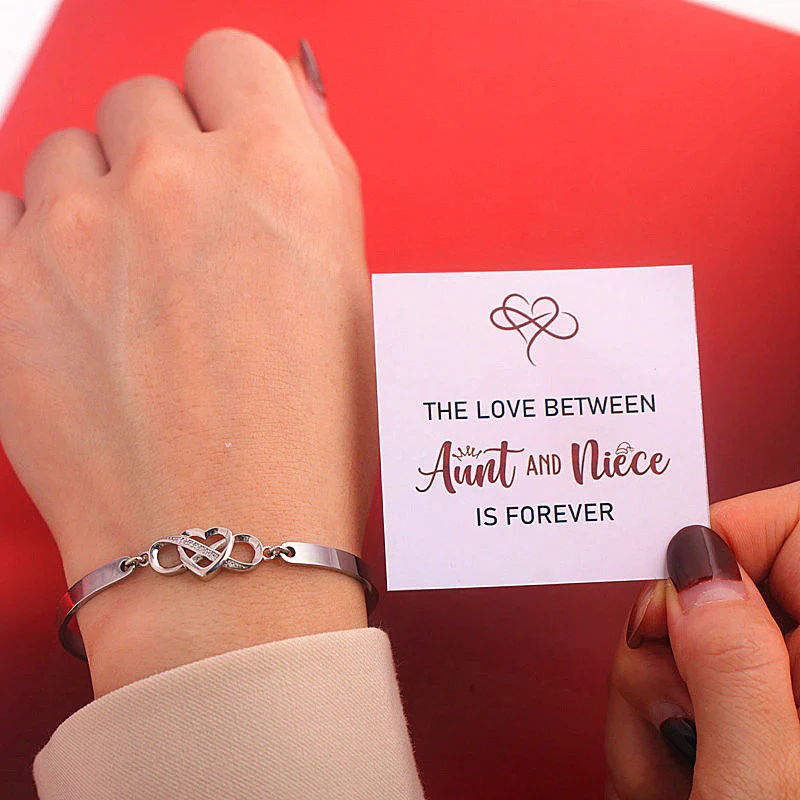 Aunt & Niece Infinite Heart Bangle Bracelet - The Love Between Aunt & Niece Is Forever-Jessemade AU